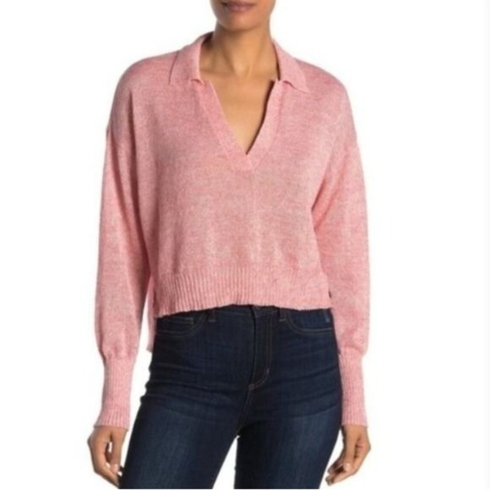ANTHROPOLOGIE PARKER McKenna Coral Knit Sweater Size M Soft Summer Pullover‎